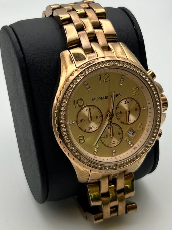 Michael Kors Unisex Watch MK5425 Chronograph Rose Gold Tone Extra Links Worki main image 12